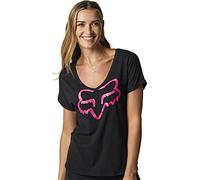 Fox Racing - Maglietta da Donna con Scollo a V, Nera, XS