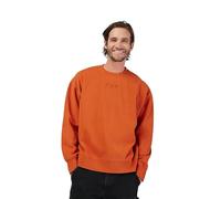 Fox Racing Wordmark Oversized Fleece Crew in Pile, Cognac, L Uomo
