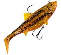 Fox Rage Replicant Wobble - Pesce in gomma Swimbait, colore: oro UV, lunghezza/peso: 14 cm - 55 g