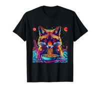 Fox Ramen Kawaii Anime Artwork Moon Japanese Noodles Maglietta