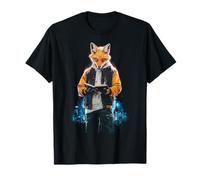 Fox Reading Book Fantasy Ritratto Animale Opera d'arte Volpe Maglietta