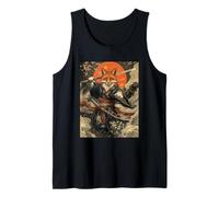 Fox Samurai Giapponese Kanagawa Wave Volpi Divertenti Canotta