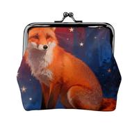 Fox Star Dream - Portamonete da donna in pelle, con chiusura a bacio, piccolo