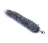Fox Tail Metal Anal Butt Plug Animal Role Play BDSM Sex Products Silicone Anal Plug Sex Toys For Woman Couples Adult Games(Stainless gray)