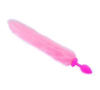 Fox Tail Metal Anal Butt Plug Animal Role Play BDSM Sex Products Silicone Anal Plug Sex Toys For Woman Couples Adult Games(Siicone pink)