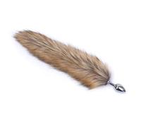Fox Tail Metal Anal Butt Plug Animal Role Play BDSM Sex Products Silicone Anal Plug Sex Toys For Woman Couples Adult Games(Stainless brown)