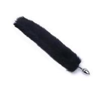 Fox Tail Metal Anal Butt Plug Animal Role Play BDSM Sex Products Silicone Anal Plug Sex Toys For Woman Couples Adult Games(Stainless black)