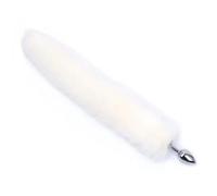 Fox Tail Metal Anal Butt Plug Animal Role Play BDSM Sex Products Silicone Anal Plug Sex Toys For Woman Couples Adult Games(Stainless white)