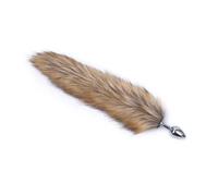 Fox Tail Metal Anal Butt Plug Sex Toys Animal Role Play BDSM Sex Products For Woman Couples Adult Games Erotic Cosplay(Brown)