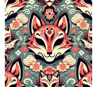 Fox Tales: An 8.25x8.25 Dot Grid Journal with Japanese-Inspired Fox Mask Art: A Unique Dot Grid Notebook Featuring Stylish Japanese Kitsune Mask Patterns