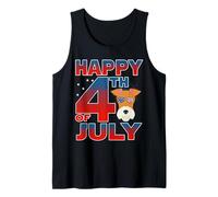 Fox Terrier Dog American Flag Glasses Happy 4th of July Canotta