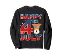 Fox Terrier Dog American Flag Glasses Happy 4th of July Felpa