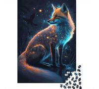 Fox Under Stars 1000 Pezzi Cartone Extra Spesso Pacchetto Puzzle Per Adulti Bambini Gioco Impegnativo Decorazione Murale 38x26cm/1000pcs