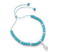 Fox Under The Moon Stacey McNeill - Braccialetto placcato argento con ciondolo a forma di coniglio, regalo dell'amicizia, con scritta "Real Friends know what Matters Most"