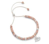 Fox Under The Moon Stacey McNeill - Braccialetto placcato in argento con ciondolo a forma di volpe addormentata, regalo dell'amicizia, regolabile, con scritta "Friendship is Something Special"