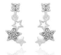 Fox Under The Moon Stacey McNeill Jewellery - Orecchini pendenti a forma di stella, placcati in argento, con scritta "Love You to the Moon & Back", idea regalo per lei