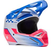 FOX V1 Collect Casco da motocross giovanile, blu/rosa, Taglia Y/L (52/53)