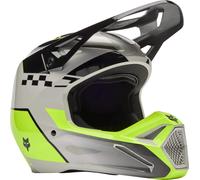 FOX V1 Collect Casco da motocross, nero-grigio-giallo, taglia S per maschi