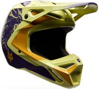 FOX V1 Image Print Casco da motocross, giallo/viola, Taglia XL