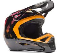 FOX V1 Kairos Casco da motocross giovanile, nero/arancione, Taglia Y/S (49/51)
