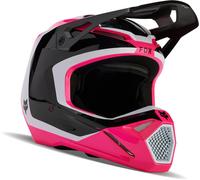 FOX V1 Nitro MIPS Casco Motocross, nero-bianco-rosa, taglia 2XL per maschi
