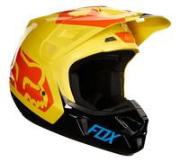 FOX V2 Preme Casco Motocross, nero/giallo/rosso, Taglia XS (53/54)