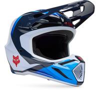 FOX V3 Fade MIPS Casco da motocross, bianco-blu, taglia M per maschi