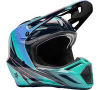 FOX V3 RS Canvas Casco da motocross, nero-blu, taglia L per maschi