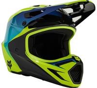 FOX V3 Streak Casco da motocross per ragazzi, nero/verde, Taglia Y/S (49/51)