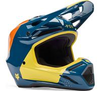 FOX V3 Tine Casco da motocross, blu-giallo, taglia XL per maschi