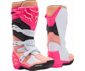 FOX W Comp Stivali da motocross da donna, bianco/rosa, Taglia 7