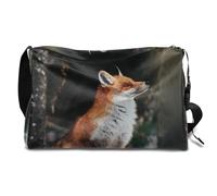 Fox Winter Forests - Borsone in pelle per uomo, donna, ragazzi e ragazze, borsa da viaggio con volpe per il fine settimana, sport, palestra, borsa da viaggio, borsa a tracolla singola, Colore, 18.5L,