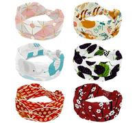 Foxes, fasce larghe per capelli da donna, 6 pezzi, elastiche, antiscivolo, sportive, per yoga, allenamento, tutti i giorni