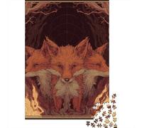 Foxes in Flames Mystical Forest Art Jigsaw Puzzle Impossibili 1000 Pezzi Decorazione Per La Casa. Giochi Rilassamento E Intelligence Per Adulti E Ragazzi Da 14 Anni 38x26cm/1000pcs