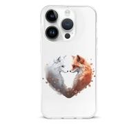 Foxes Lovers - Custodia protettiva leggera compatibile con iPhone 14/14 Plus/14 Pro/14 Pro Max con protezione stampata