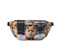 Foxes - Marsupio grande, idea regalo per sport, festival, allenamento, viaggi, corsa, stile casual, Nero , Taglia unica
