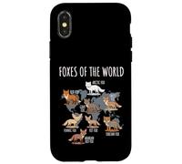 Foxes Of The World Educational Chart Nature Species Wildlife Custodia per iPhone X/XS