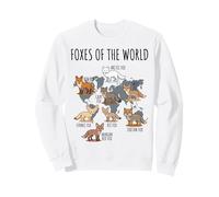 Foxes of The World Educational Chart Nature Species Wildlife Felpa