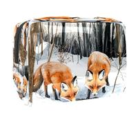Foxes on Cold Snow Forest Trousse per cosmetici, da donna, borsa da viaggio grande in PVC per trucchi con cerniera, Multi, 18.5x7.5x13cm/7.3x3x5.1in, Beauty case