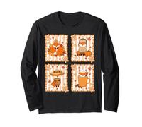 Foxes Pumpkin Fall Coffee Cozy Autumn Aesthetic Maglia a Manica