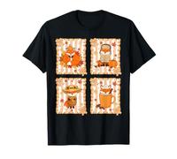 Foxes Pumpkin Fall Coffee Cozy Autumn Aesthetic Maglietta