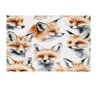 Foxes, set di 1 tovaglietta per tavolo da pranzo, lavabile, antiscivolo, per Natale, vacanze, feste di compleanno