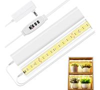 FOXGARDEN Striscia Luminosa per Piante da Interno, Lampada di Crescita Luminosa a Spettro Completo con Timer Automatico 4/8/12 Ore, 10 Livelli di Luminosità Regolabile, Confezione da 2