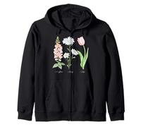 Foxglove Daisy Tulip - Vintage Floral Bloom for Nature Lover Felpa con Cappuccio