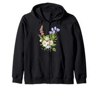 Foxglove Daisy Tulip - Vintage Floral Bloom for Nature Lover Felpa con Cappuccio