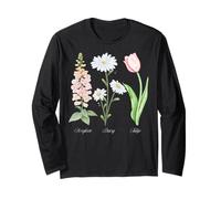Foxglove Daisy Tulip - Vintage Floral Bloom for Nature Lover Maglia a Manica