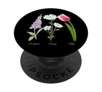 Foxglove Daisy Tulip - Vintage Floral Bloom for Nature Lover PopSockets PopGrip Adesivo