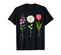 Foxglove Daisy Tulip vintage style flowers Maglietta