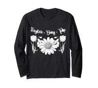 Foxglove, margherita, tulipano, botanico, arte floreale vintage Maglia a Manica