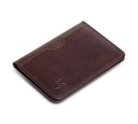 FOXHACKLE Leather Credit Card Wallet for Men and Women, Thin Bifold RFID Blocking Wallet, Slim Front Pocket Minimalist Card Holder Wallet, Small Card Case (Brown Color)